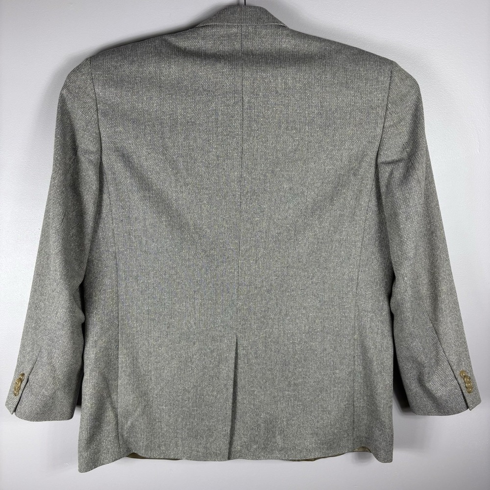 Lands' End Men's 46L Gray Beige Silk Wool Blend Single Vent Two Button Blazer - Picture 8 of 12